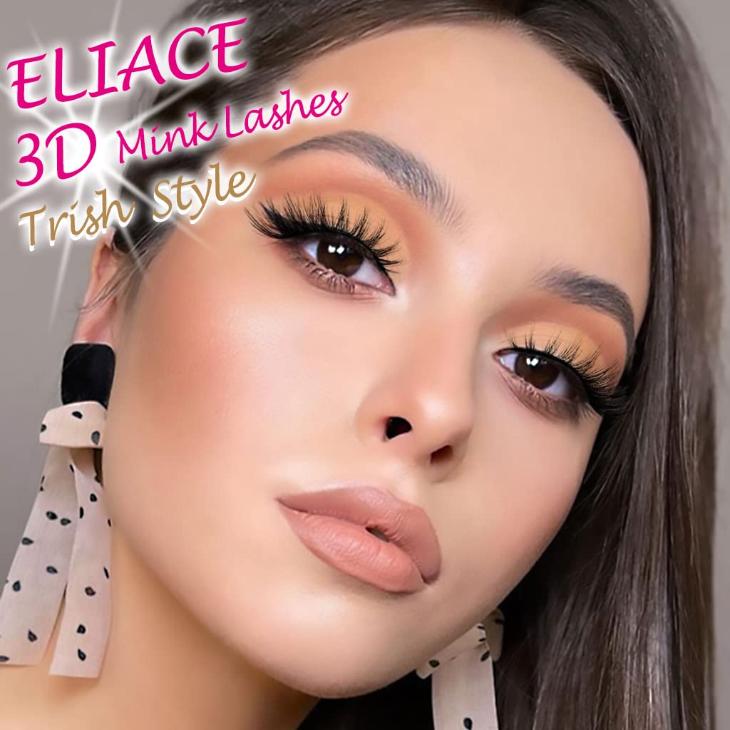 Eliace Eyelashes, 50 Pairs 5 Styles Faux Mink Lashes Natural Look Wispy Fluffy Handmade Cat Eye lashes Pack False Eyelashes Set, Comfortable & Lightweight Fake Lashes Strips,Makeup Fake Eyelashes Pack