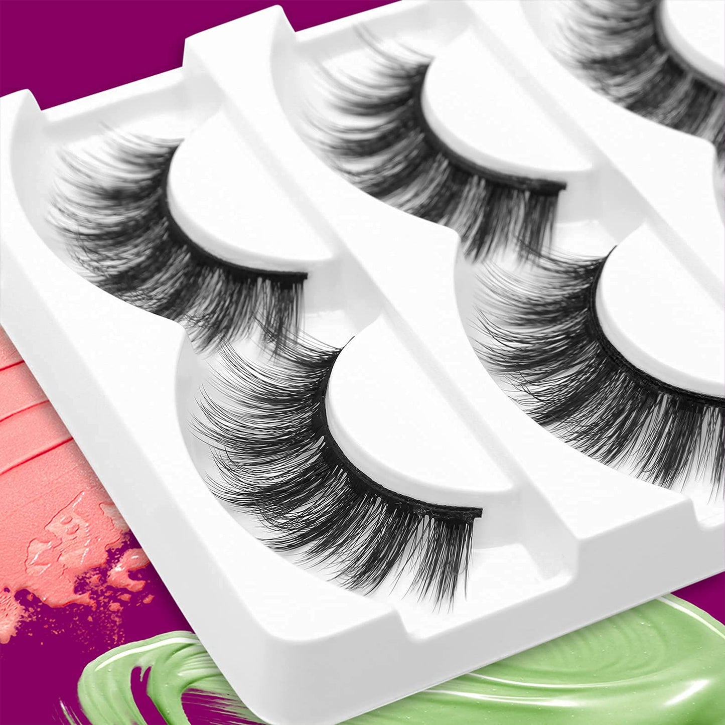 Eliace Eyelashes, 50 Pairs 5 Styles Faux Mink Lashes Natural Look Wispy Fluffy Handmade Cat Eye lashes Pack False Eyelashes Set, Comfortable & Lightweight Fake Lashes Strips,Makeup Fake Eyelashes Pack