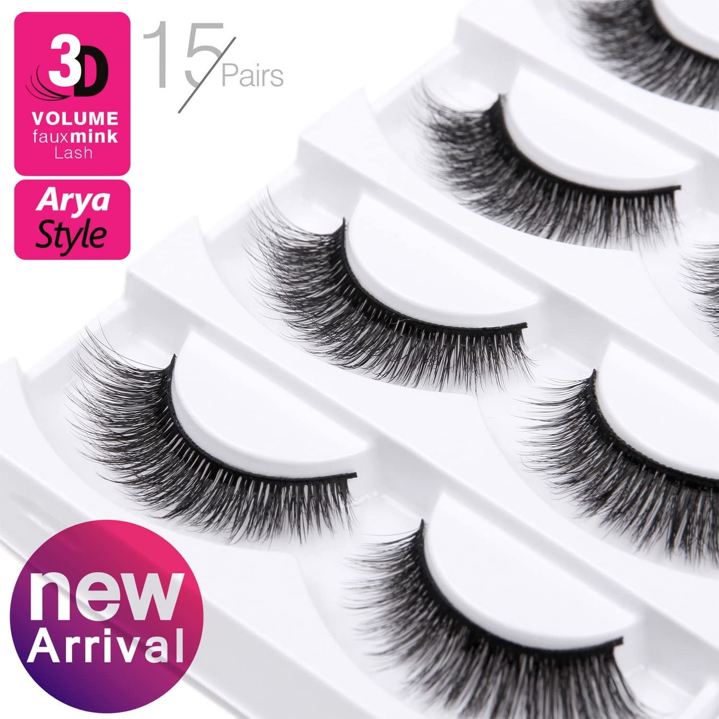 Eliace Eyelashes, 50 Pairs 5 Styles Faux Mink Lashes Natural Look Wispy Fluffy Handmade Cat Eye lashes Pack False Eyelashes Set, Comfortable & Lightweight Fake Lashes Strips,Makeup Fake Eyelashes Pack