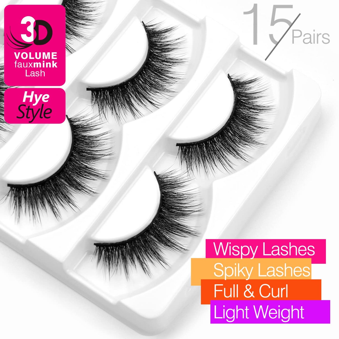 Eliace Eyelashes, 50 Pairs 5 Styles Faux Mink Lashes Natural Look Wispy Fluffy Handmade Cat Eye lashes Pack False Eyelashes Set, Comfortable & Lightweight Fake Lashes Strips,Makeup Fake Eyelashes Pack