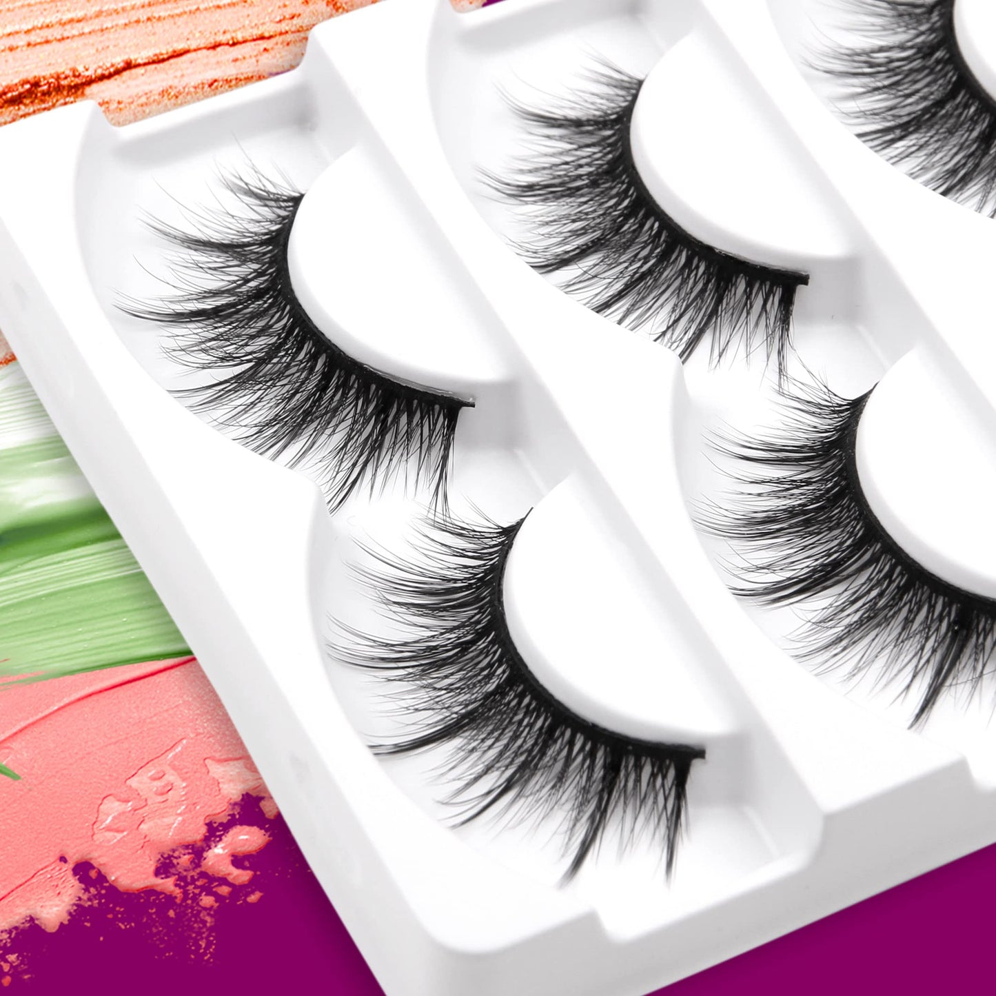 Eliace Eyelashes, 50 Pairs 5 Styles Faux Mink Lashes Natural Look Wispy Fluffy Handmade Cat Eye lashes Pack False Eyelashes Set, Comfortable & Lightweight Fake Lashes Strips,Makeup Fake Eyelashes Pack