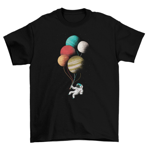 Astronaut balloons t-shirt