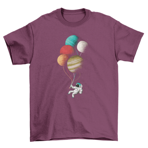 Astronaut balloons t-shirt