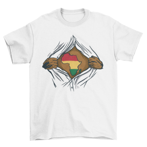 Africa ripped open t-shirt