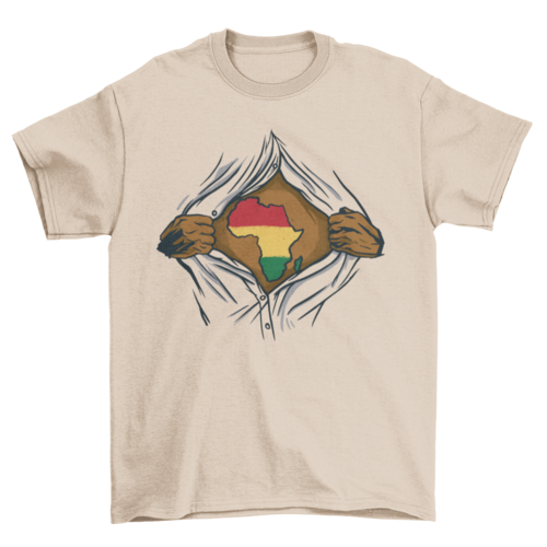 Africa ripped open t-shirt