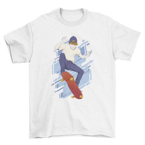 Anime skater boy t-shirt design