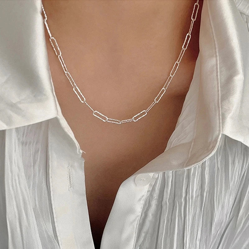 New Popular Silver Colour Sparkling Clavicle Chain Choker Necklace For Women Fine Jewelry Wedding Party Gift