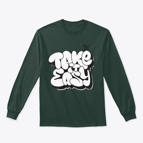 Take It Easy Graffiti Bubble Shaped Design for Sweatshirt