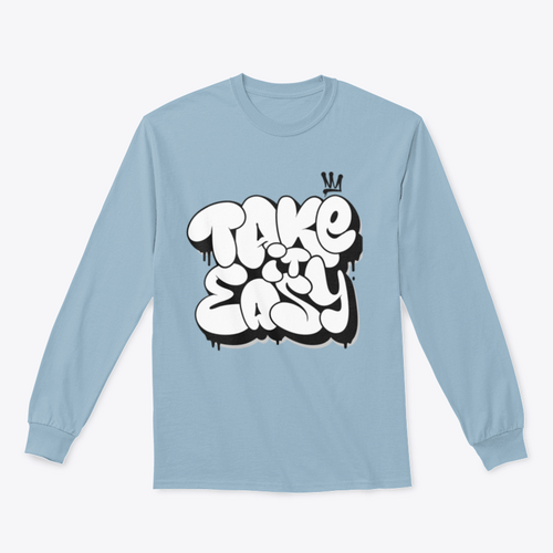 Take It Easy Graffiti Bubble Shaped Design for Sweatshirt