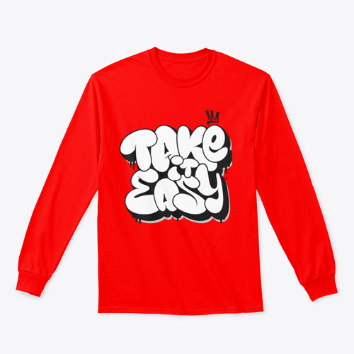 Take It Easy Graffiti Bubble Shaped Design for Sweatshirt