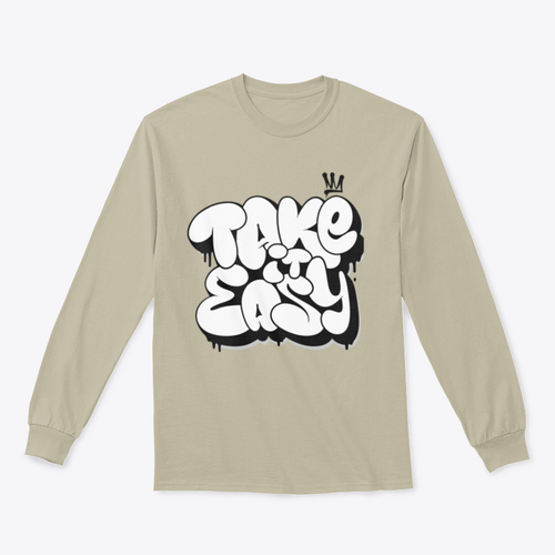 Take It Easy Graffiti Bubble Shaped Design for Sweatshirt